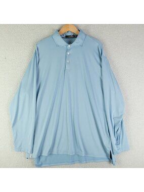 RLX Ralph Lauren Polo Mens XXL 2XL Blue Athletic Wicking Long Sleeve Golf